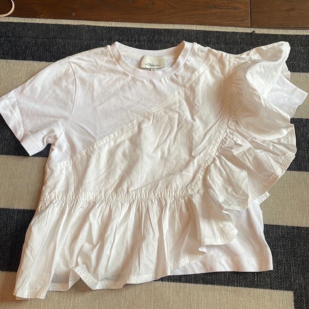 Phillip Lim Ruffle white tshirt